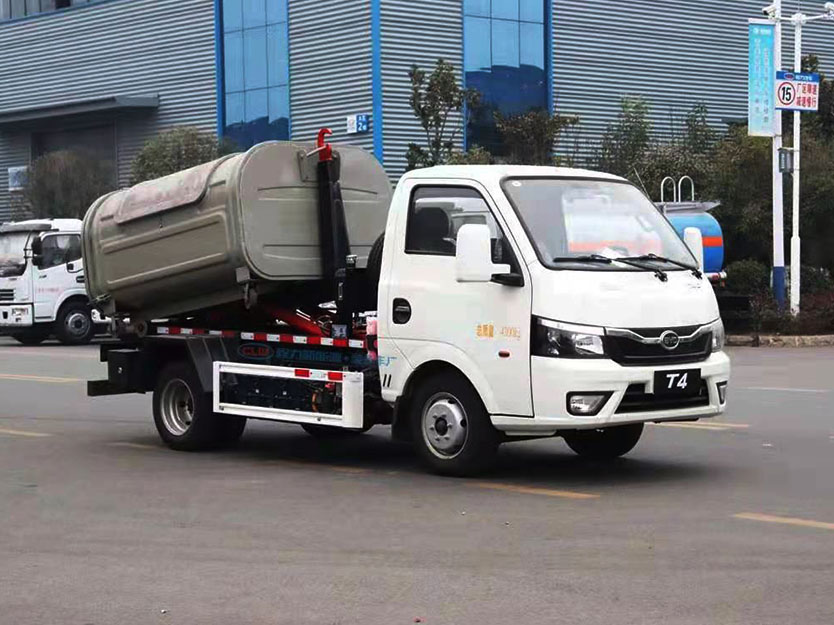 純電動(dòng)比亞迪T4車廂可卸式垃圾車